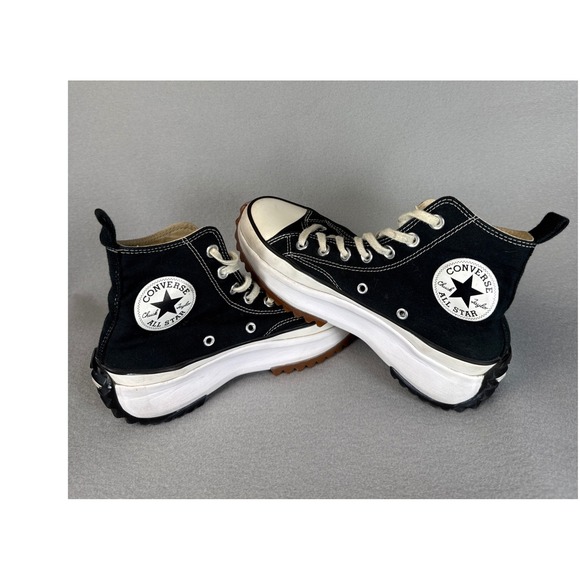 Converse Run‎ Star Hike High Top Platform Sneakers Black White Womens 6.5 Mens 5 - Picture 3 of 11